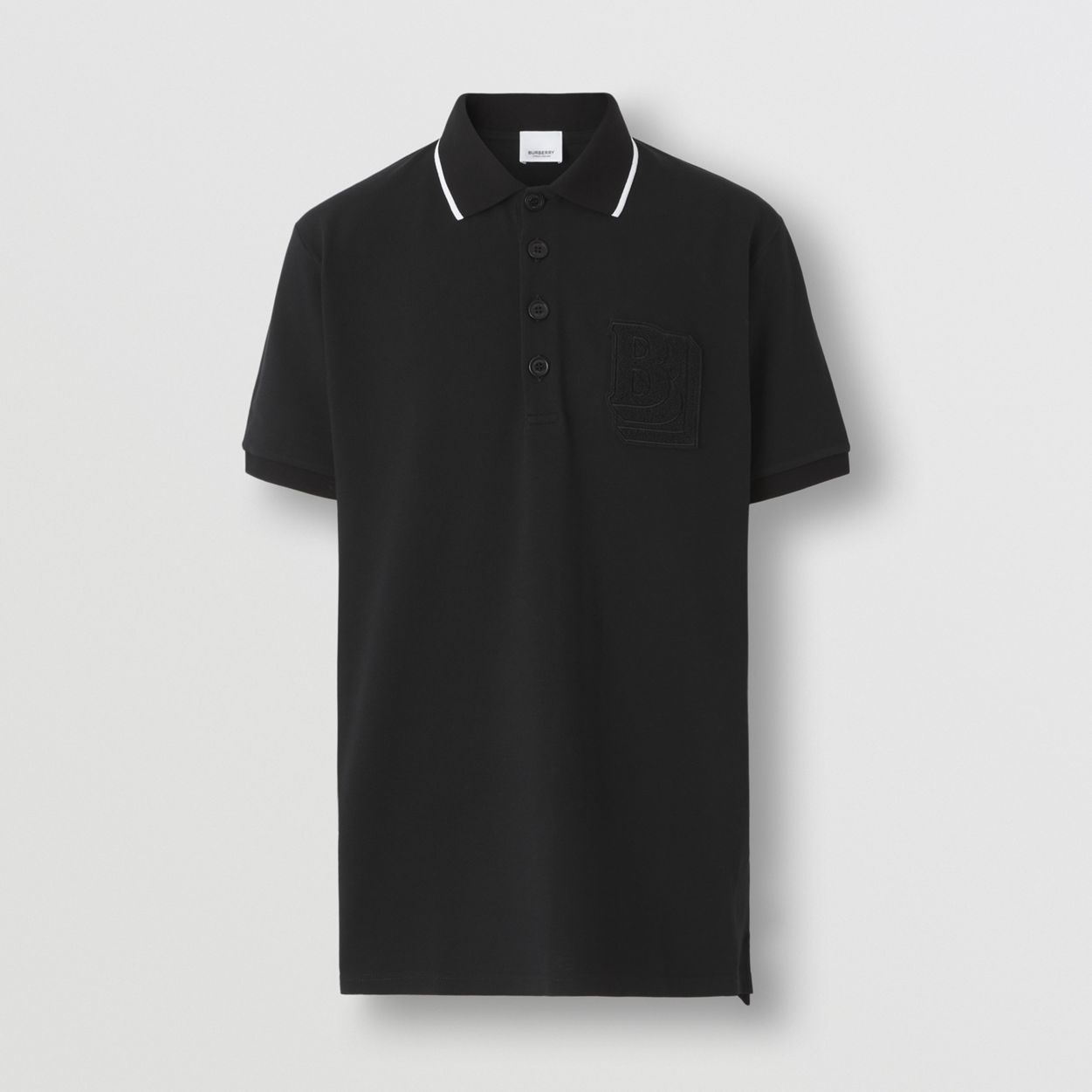 Letter Graphic Cotton Piqué Oversized Polo Shirt - 1