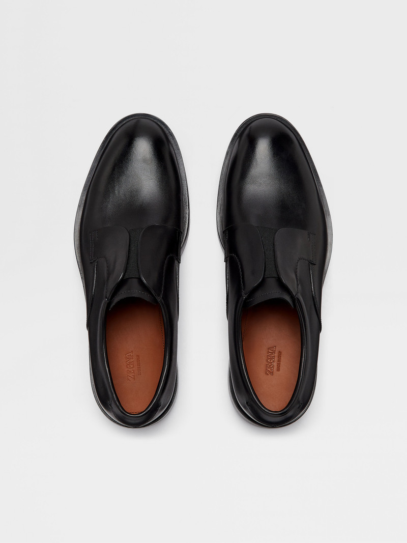BLACK LEATHER UDINE DERBY SHOES 5