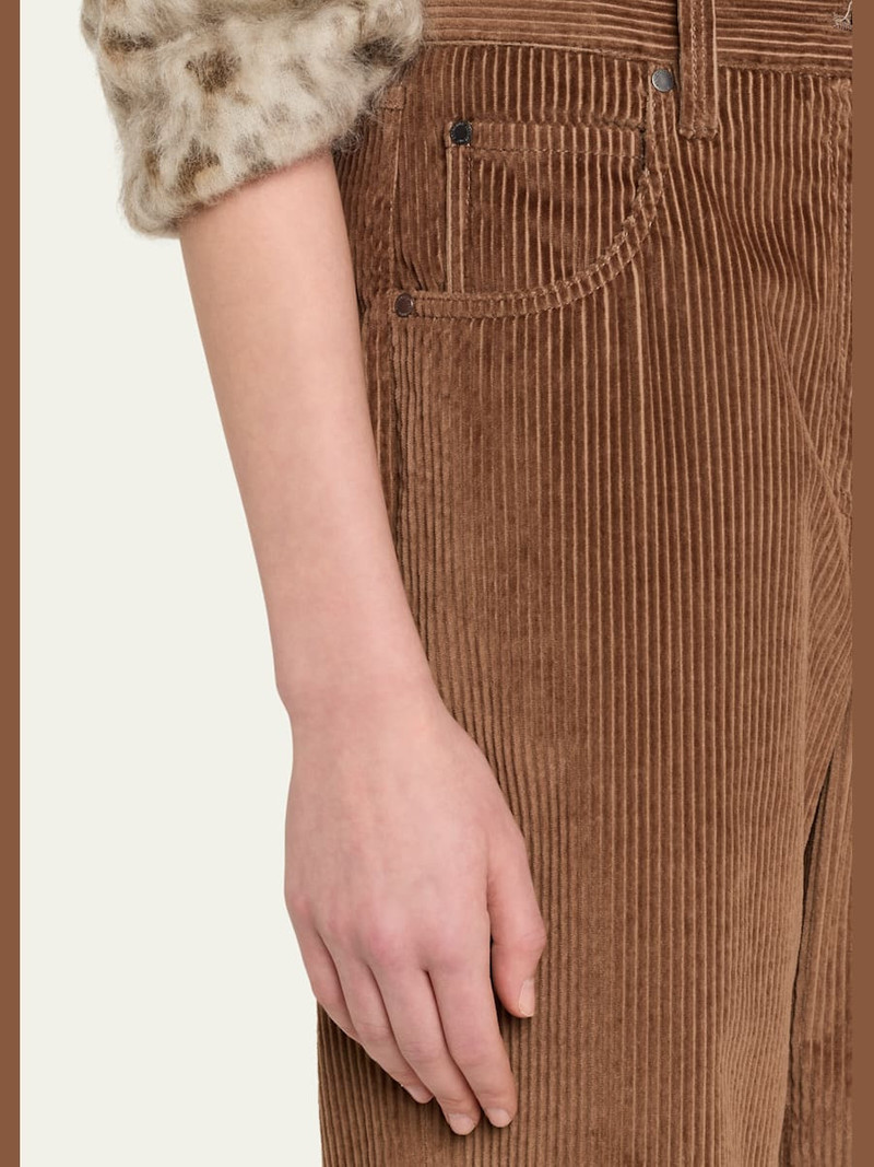 Mid-Rise Corduroy Straight-Leg Pants 5