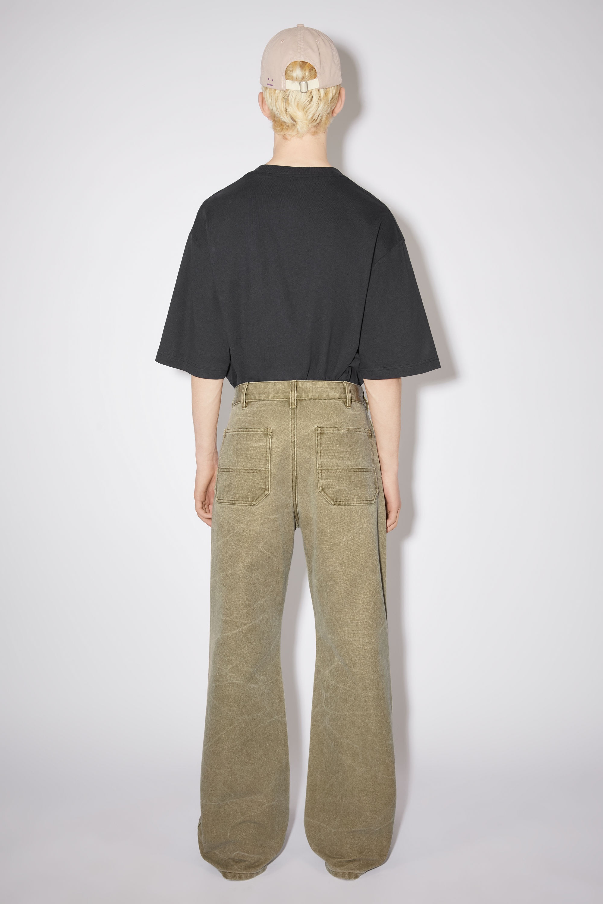 Regular fit canvas trousers - Khaki beige - 3