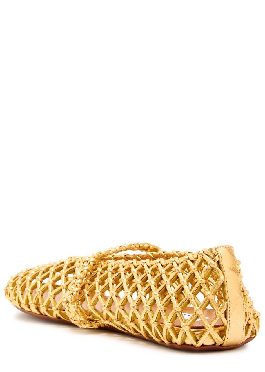 Alaïa Braided Metallic Leather Ballet Flats - 2