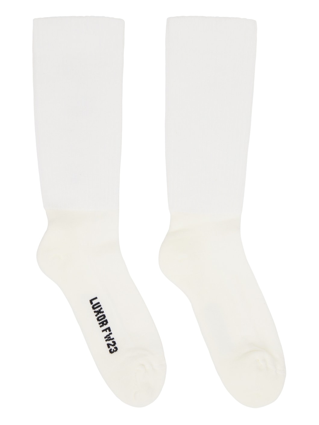 Off-White & Black Logo Socks - 1
