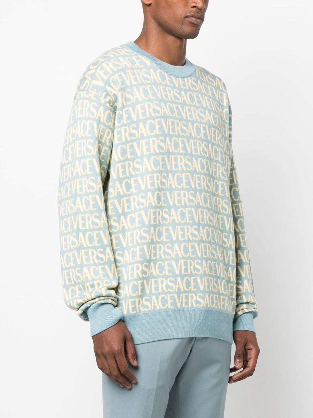 Versace Allover-jacquard cotton jumper - 3