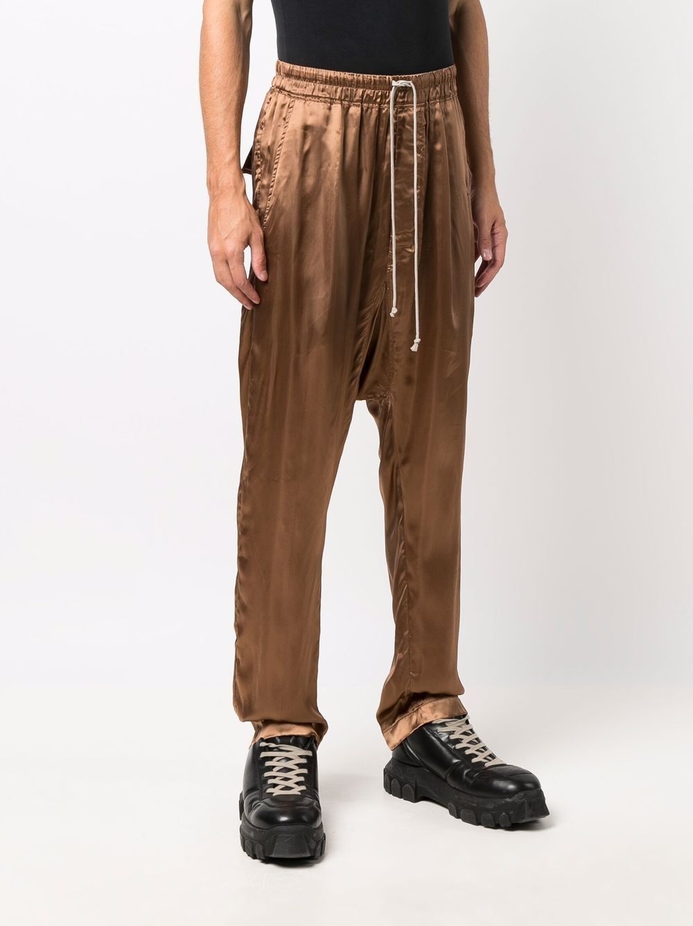 drawstring drop-crotch trousers - 3