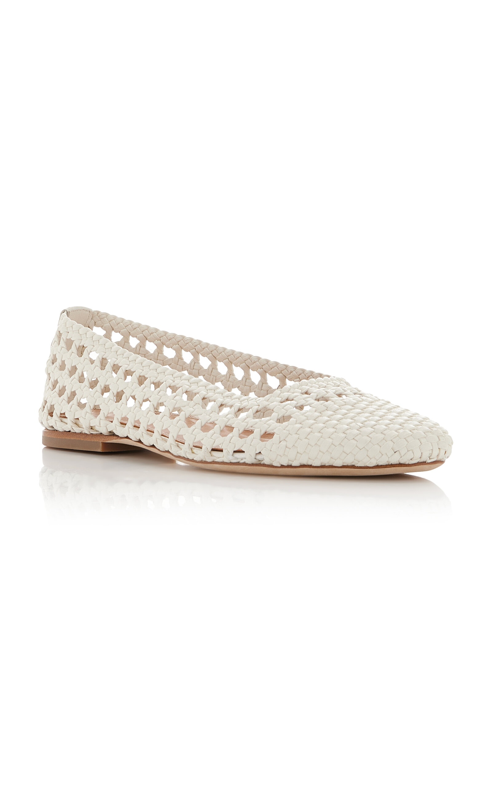 Nell Crocheted Leather Flats white - 3