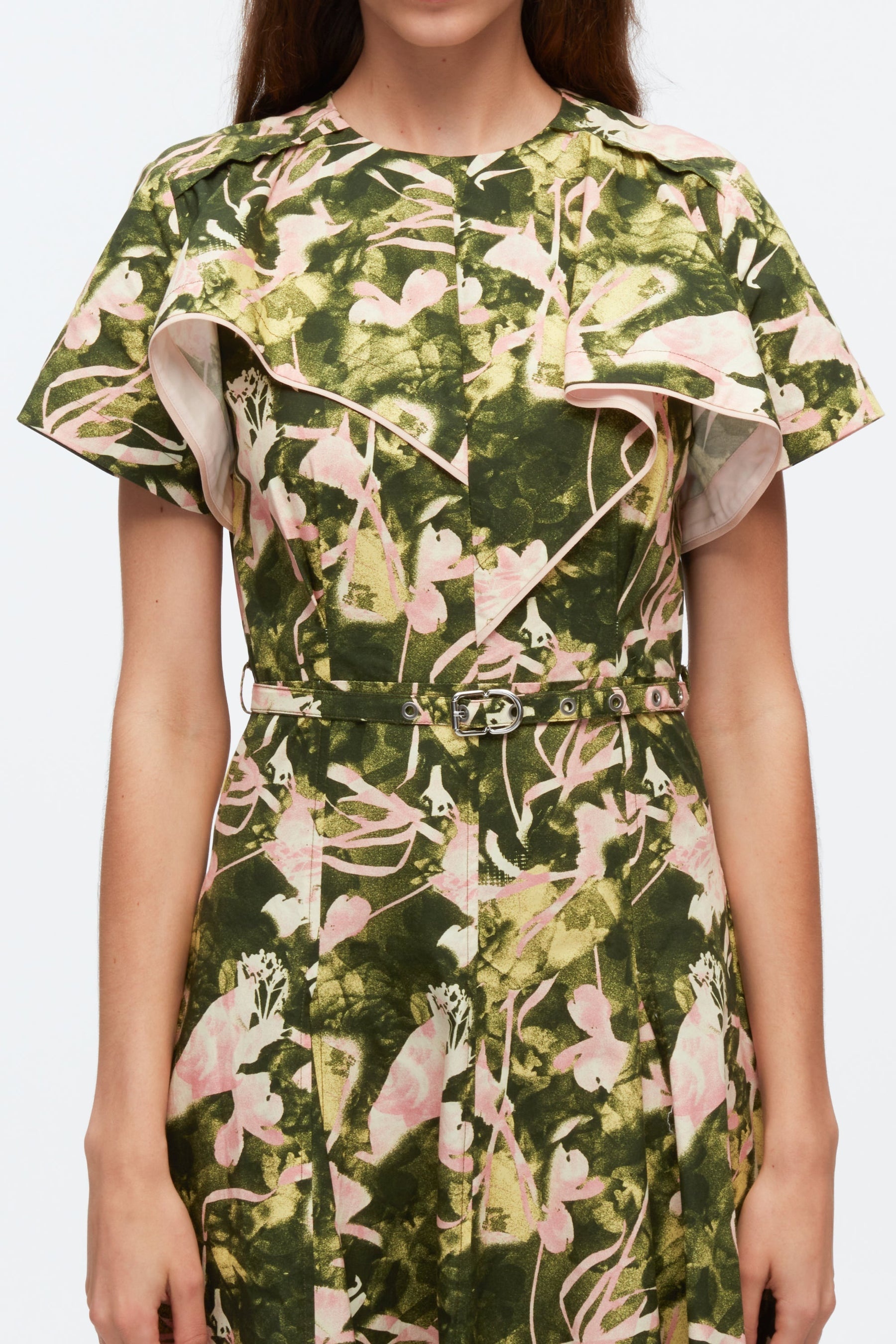 Floating Iris Dress With Cascading Drape - 4