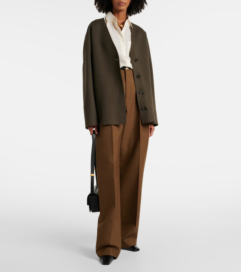 Tod's High-rise wool twill wide-leg pants outlook