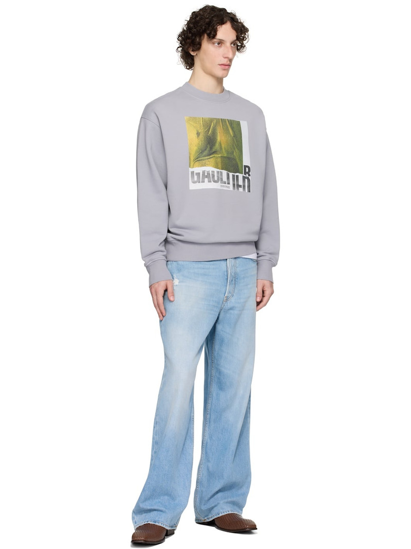 Jean Paul Gaultier SSENSE Exclusive Gray Cotton Crew Printed Water Sweatshirt outlook