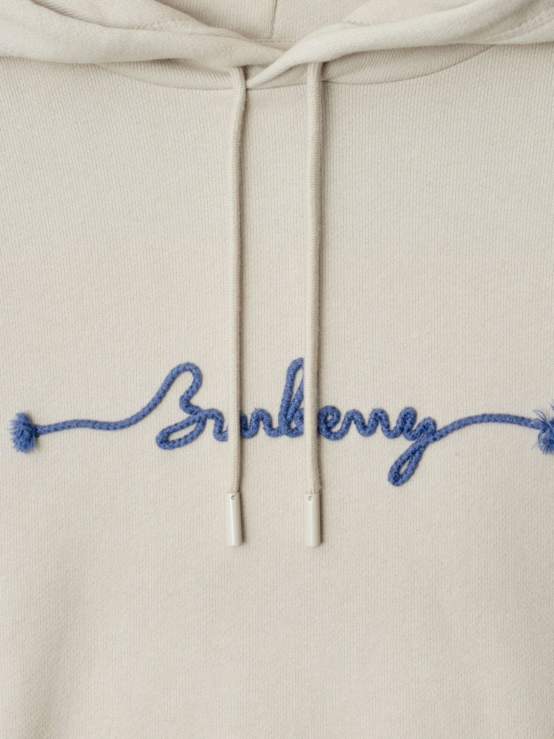 Burberry logo cotton hoodie outlook