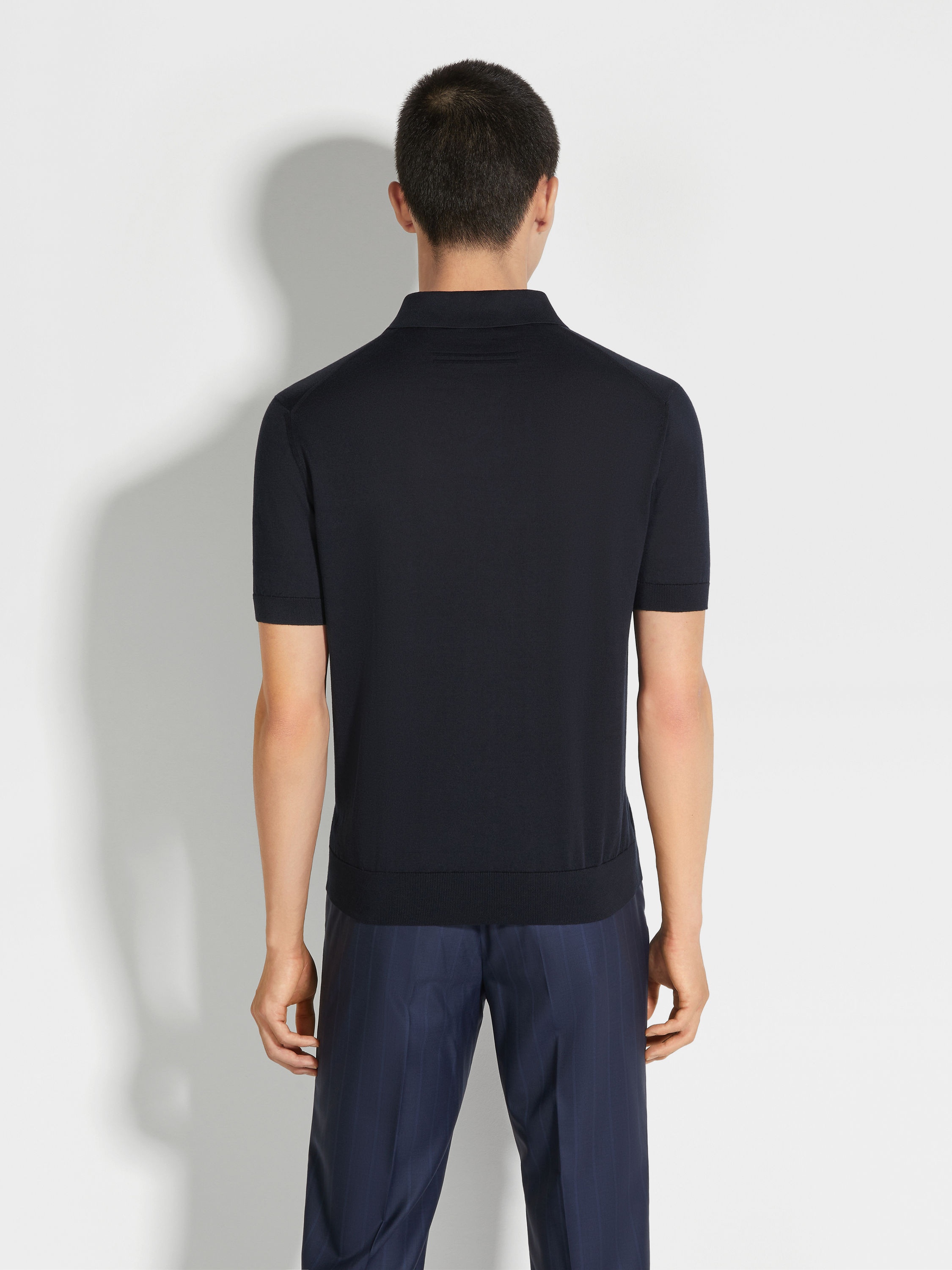 NAVY BLUE PREMIUM COTTON POLO SHIRT - 5