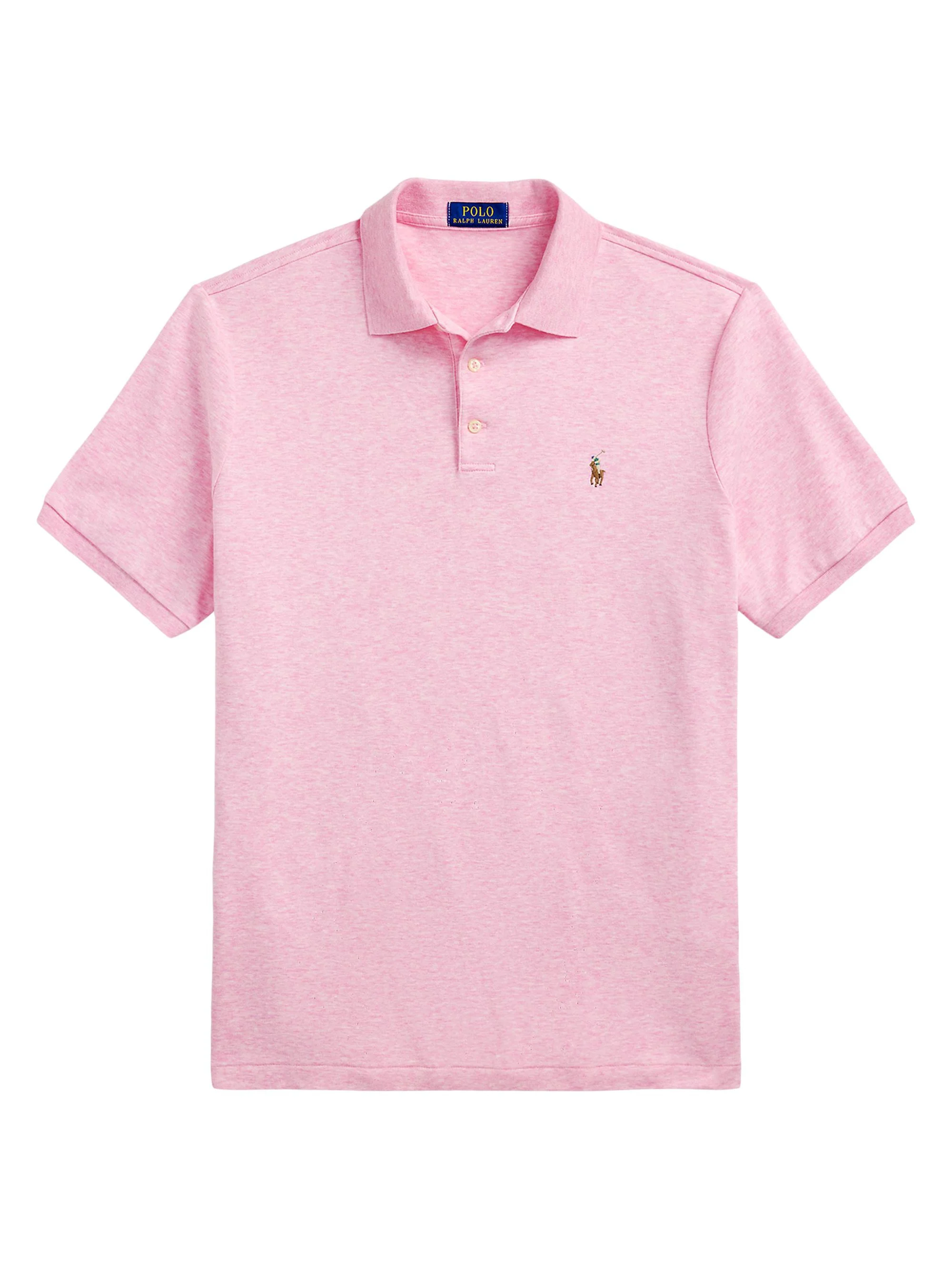 Men's Cotton Slim-Fit Polo Shirt - Carmel Pink Heather - 1