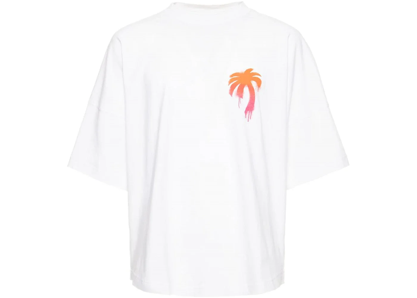 Palm Angels Sprayed Palm Logo T-shirt White - 1