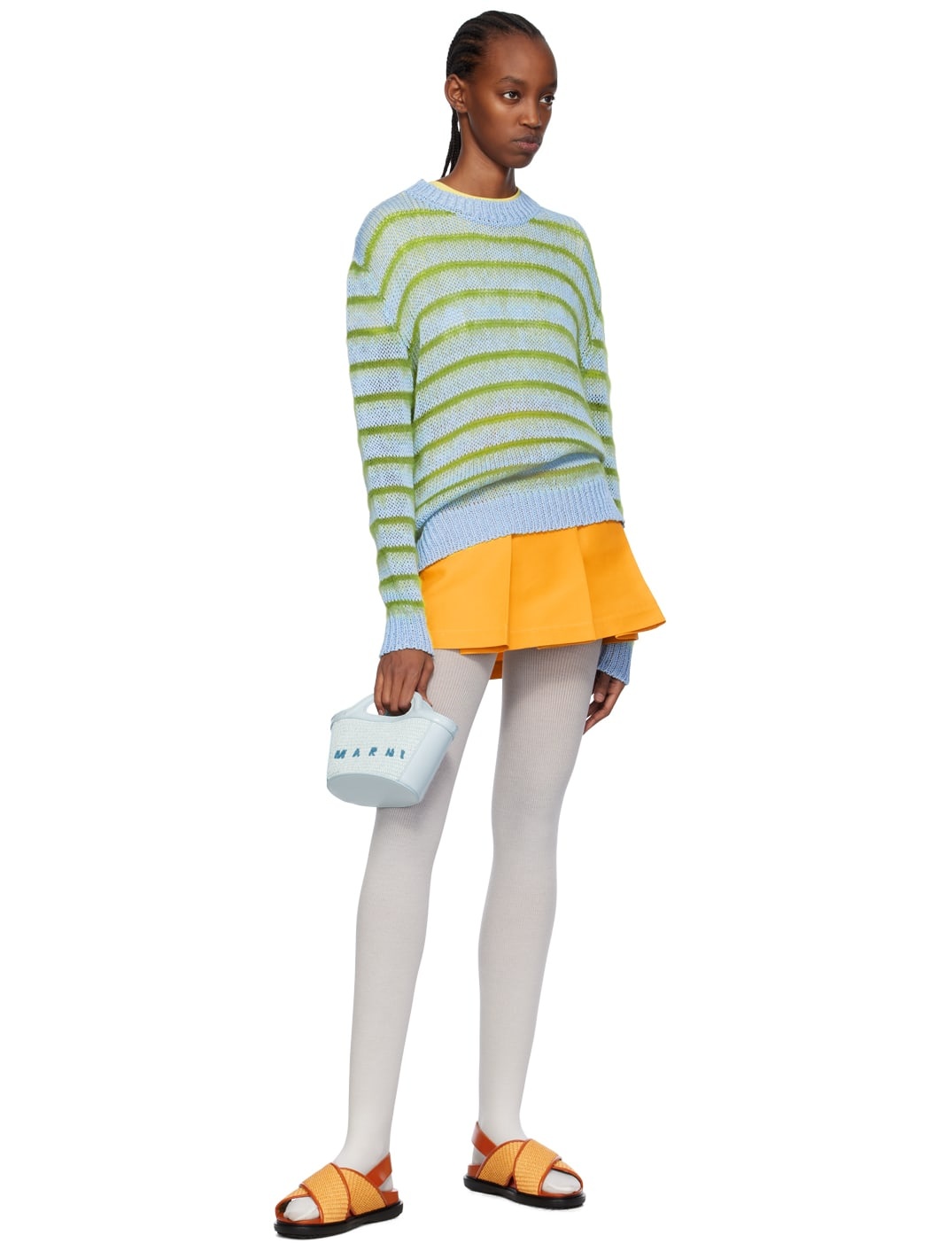 Blue & Green Striped Sweater - 4