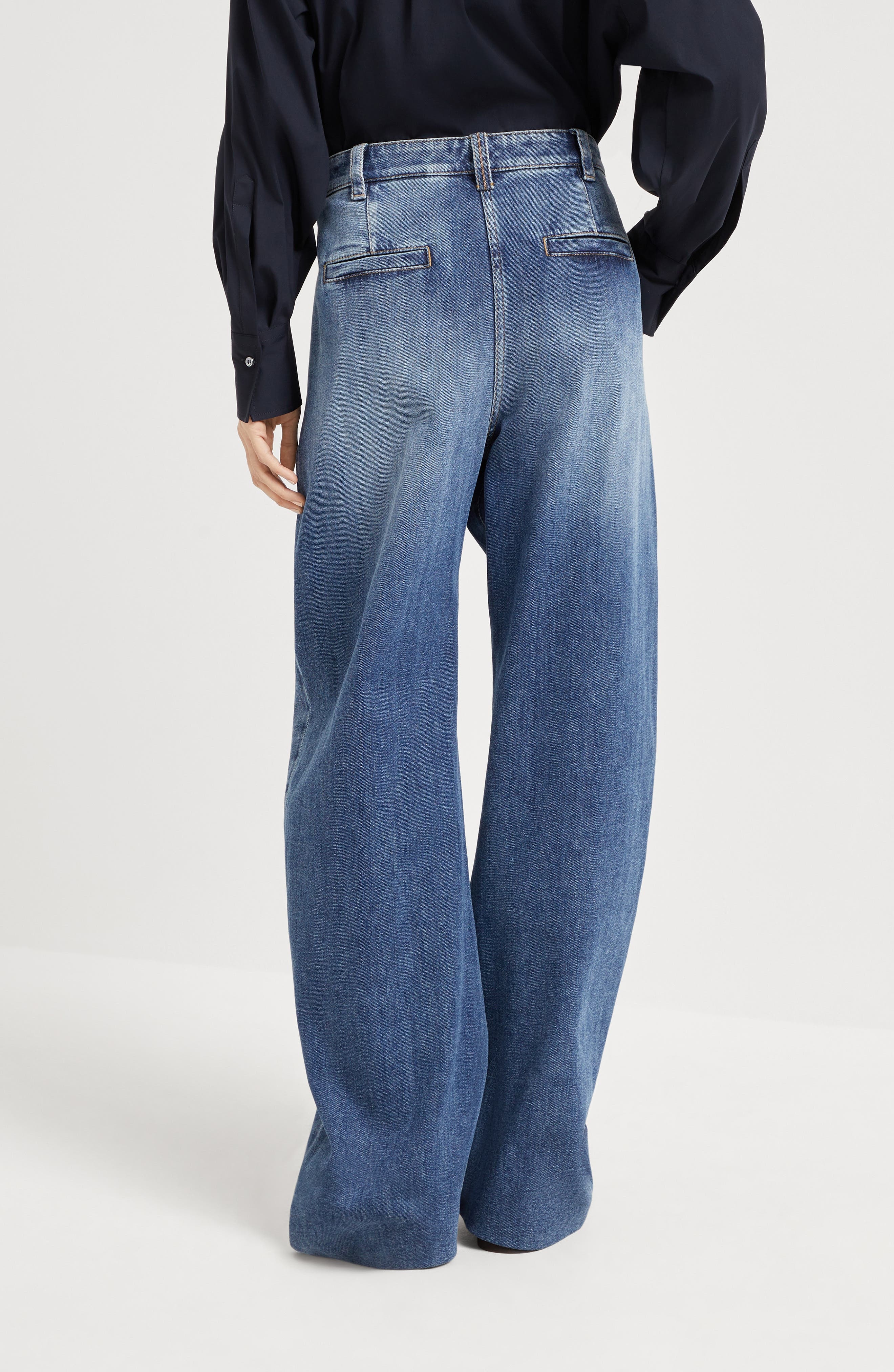 Brunello Cucinelli Loose Curved trousers in Denim at Nordstrom - 3