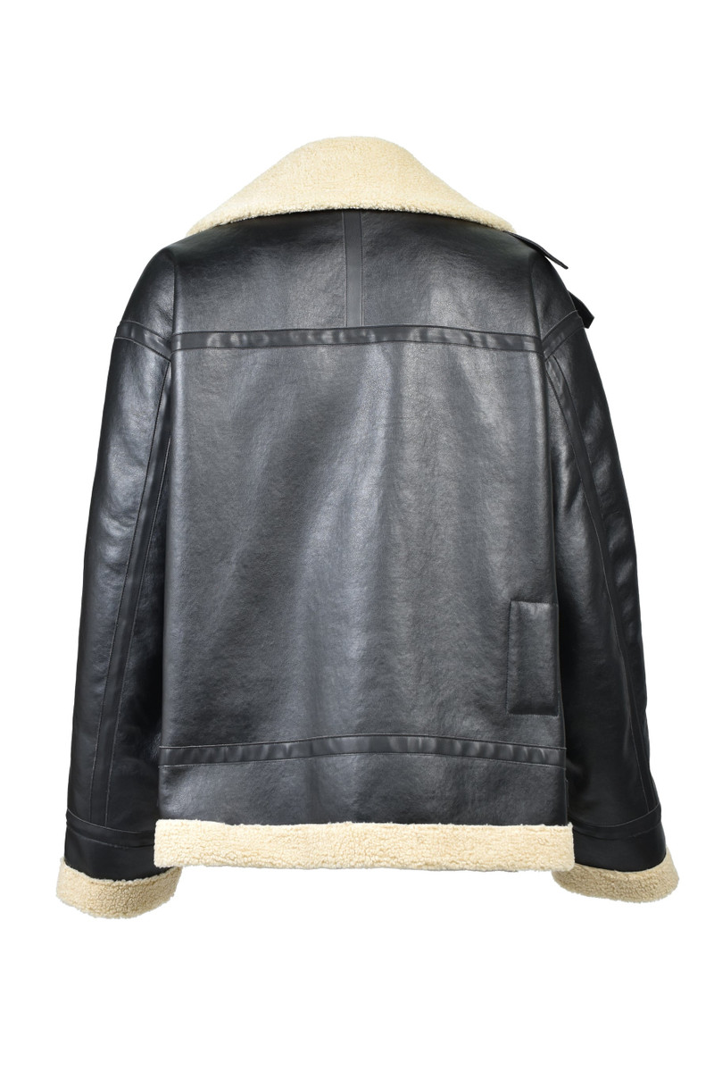 TAKAHIROMIYASHITA TheSoloist. FAUX MOUTON FLIGHT JACKET / BLK X BEI outlook