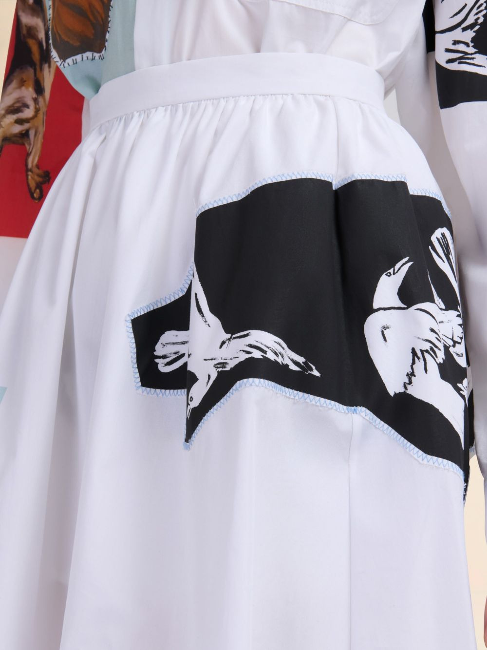 patchwork-design midi skirt - 5