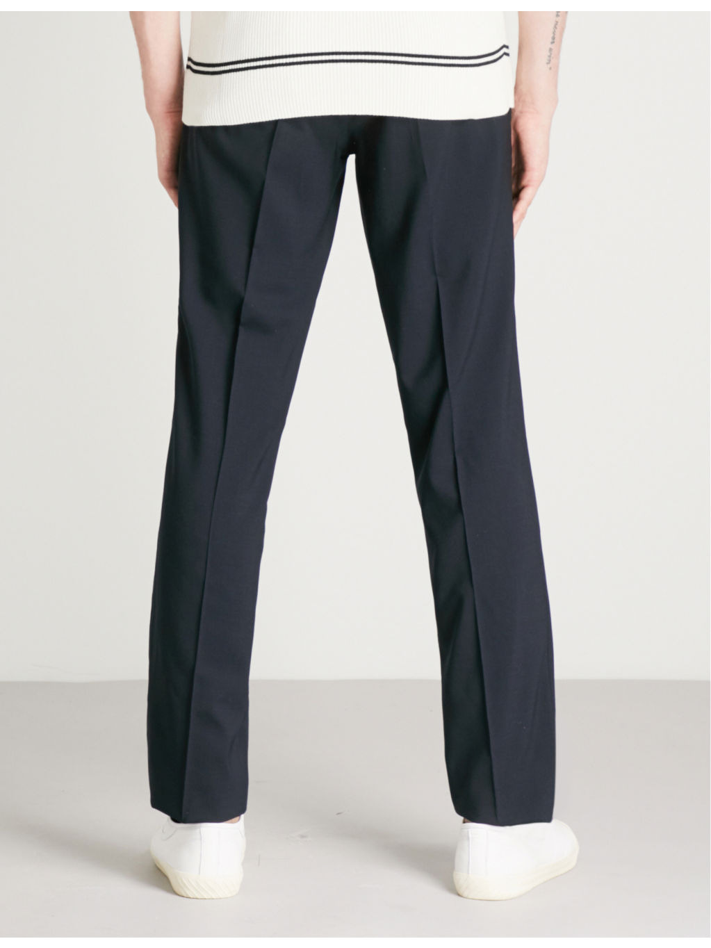 Slim-fit tapered stretch-wool trousers - 4