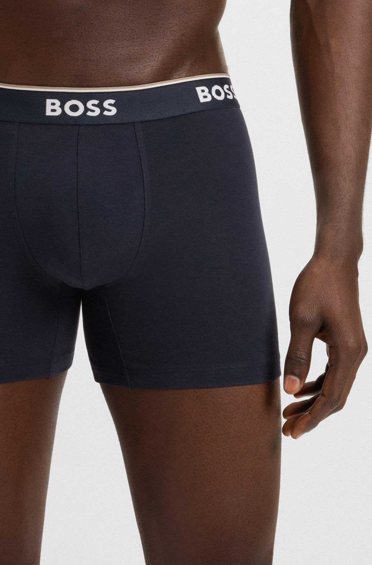 THREE-PACK OF STRETCH-COTTON BOXER BRIEFS WITH LOGOS - 4