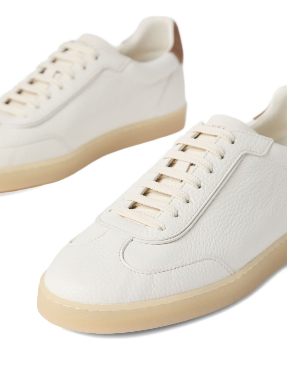 leather low-top sneakers - 4