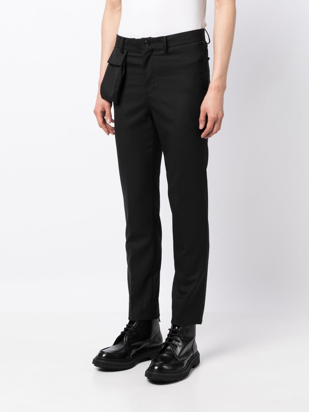 multi-pocket slim-cut trousers - 3
