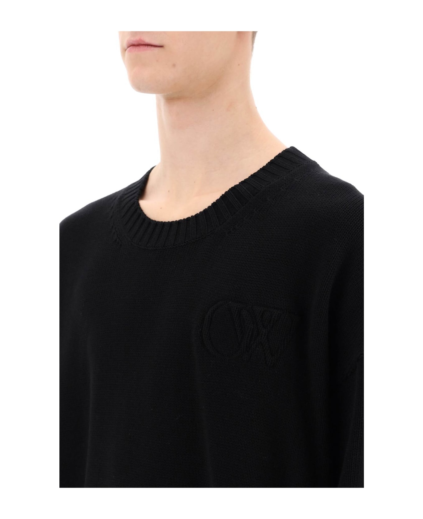 Sweater With Embossed Diagonal Motif - 4