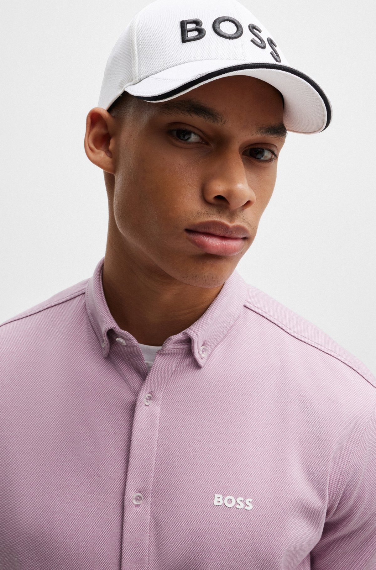 KNITTED-PIQUÉ SIX-PANEL CAP WITH EMBROIDERED LOGO - 4