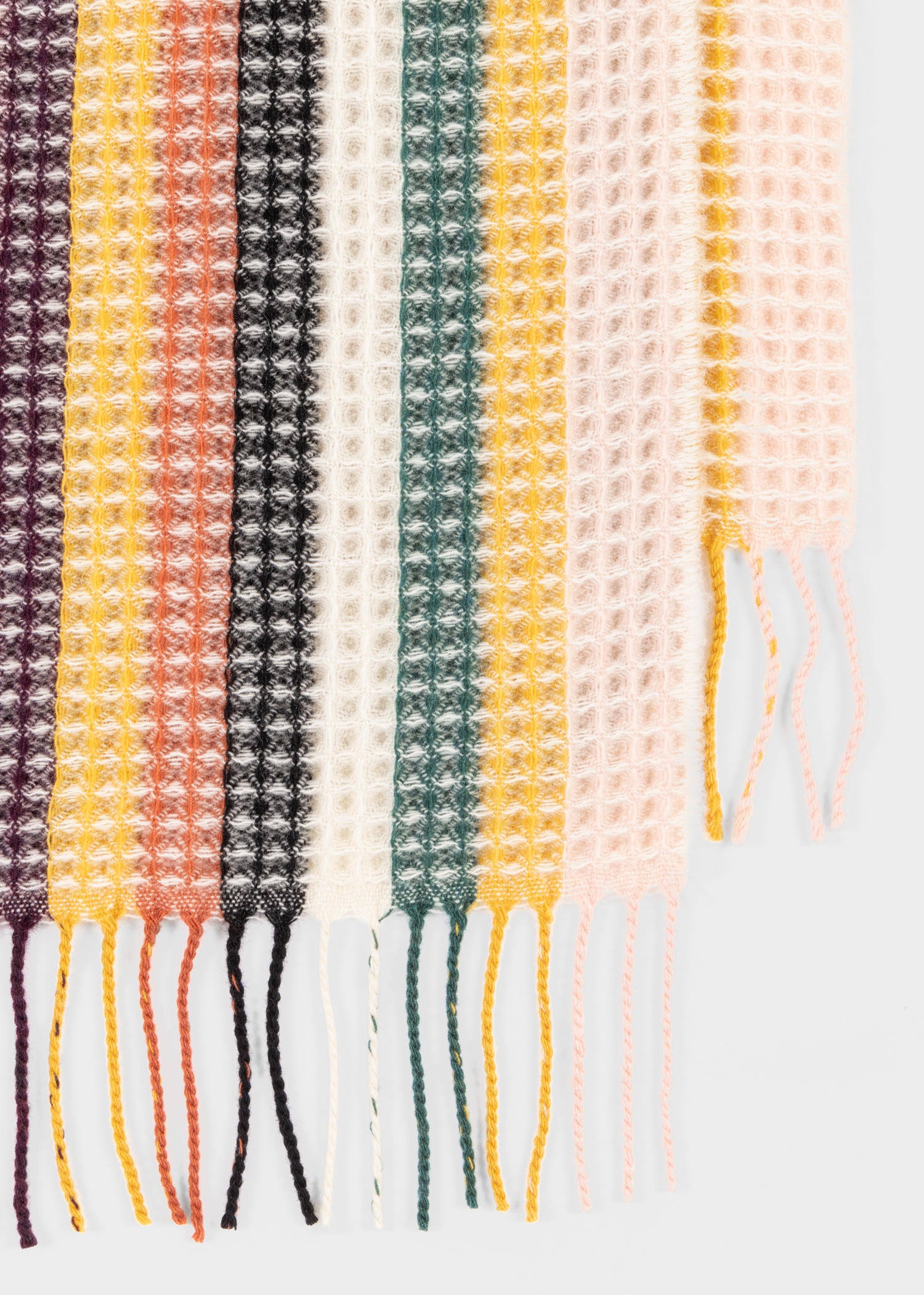 'Signature Stripe' Basketweave Cashmere-Blend Scarf - 2