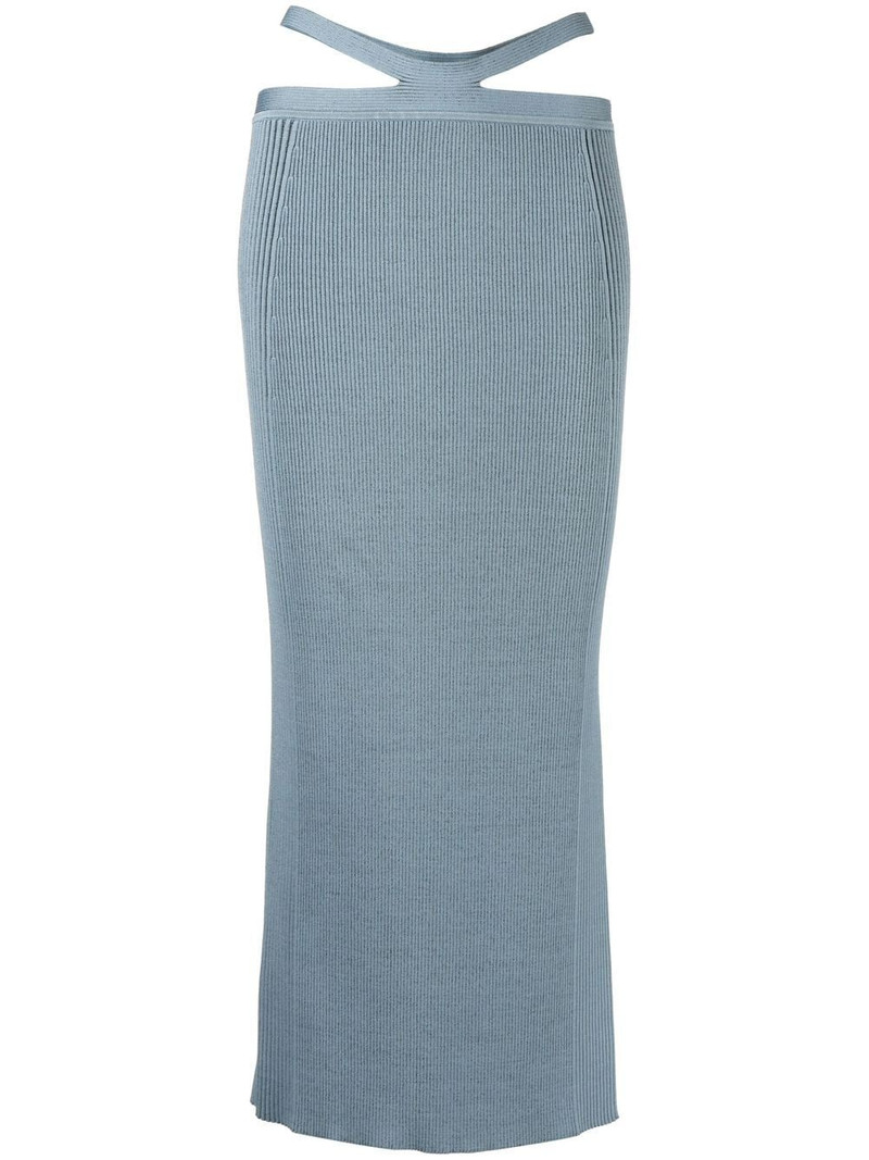 side ribbed-detail midi skirt 1