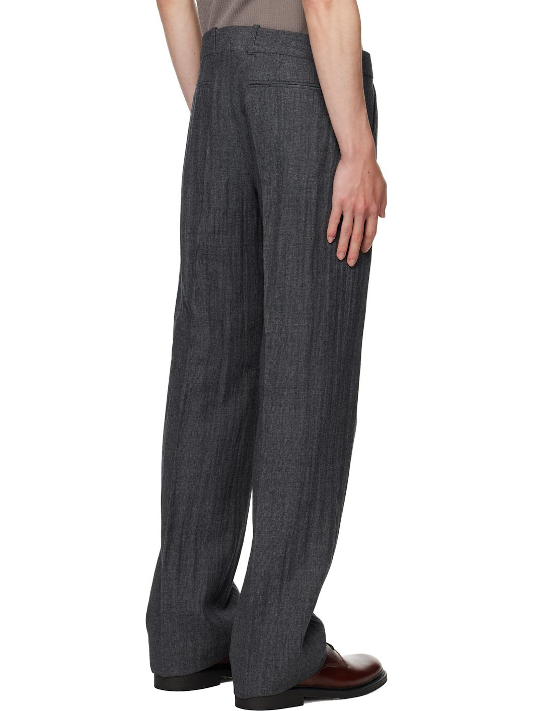 Gray Slack Trousers - 3
