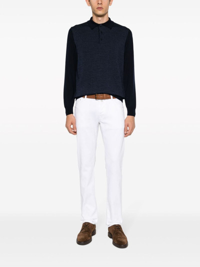 Canali long-sleeved wool polo shirt outlook