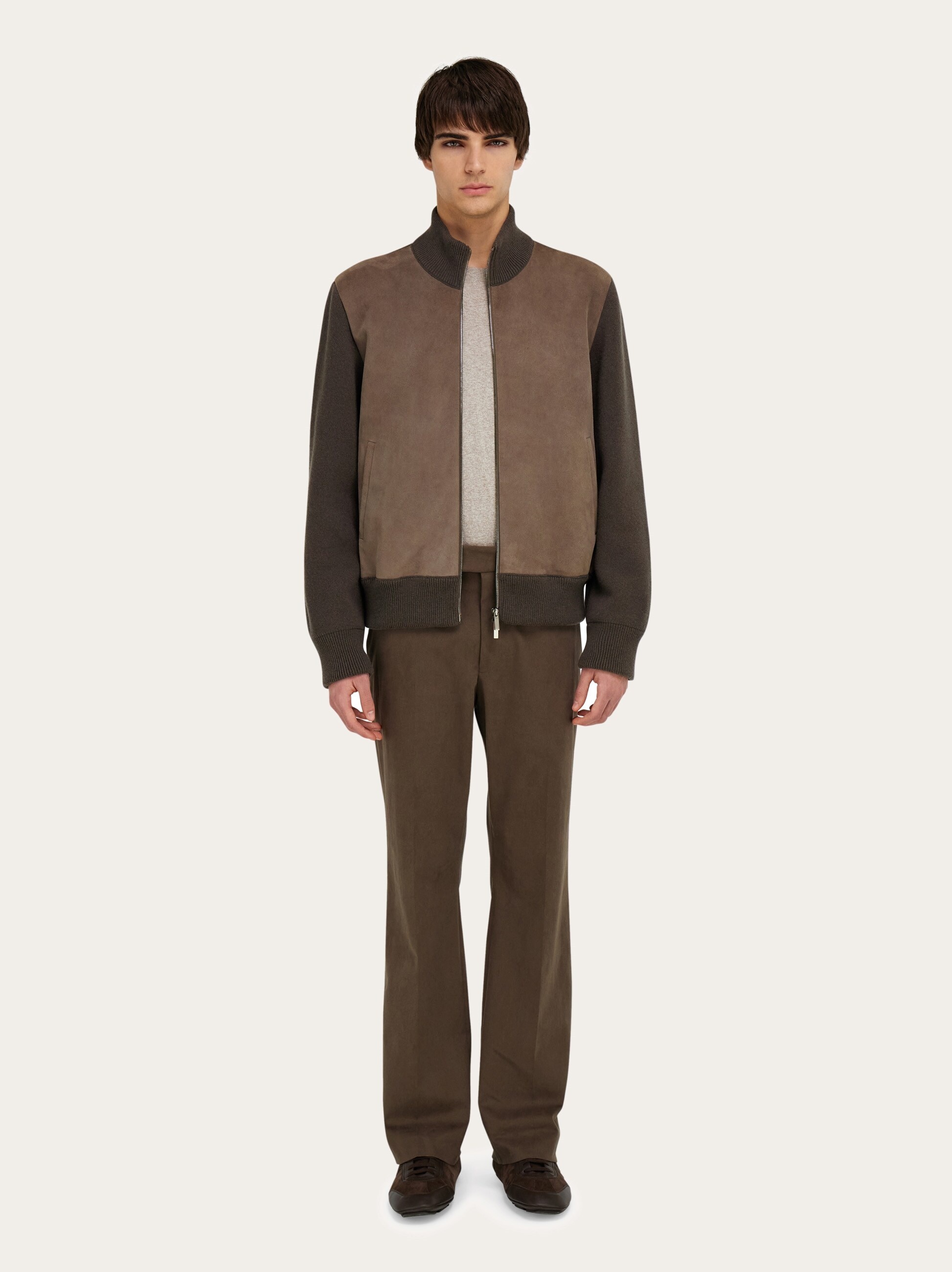 Blouson with leather inserts - 7