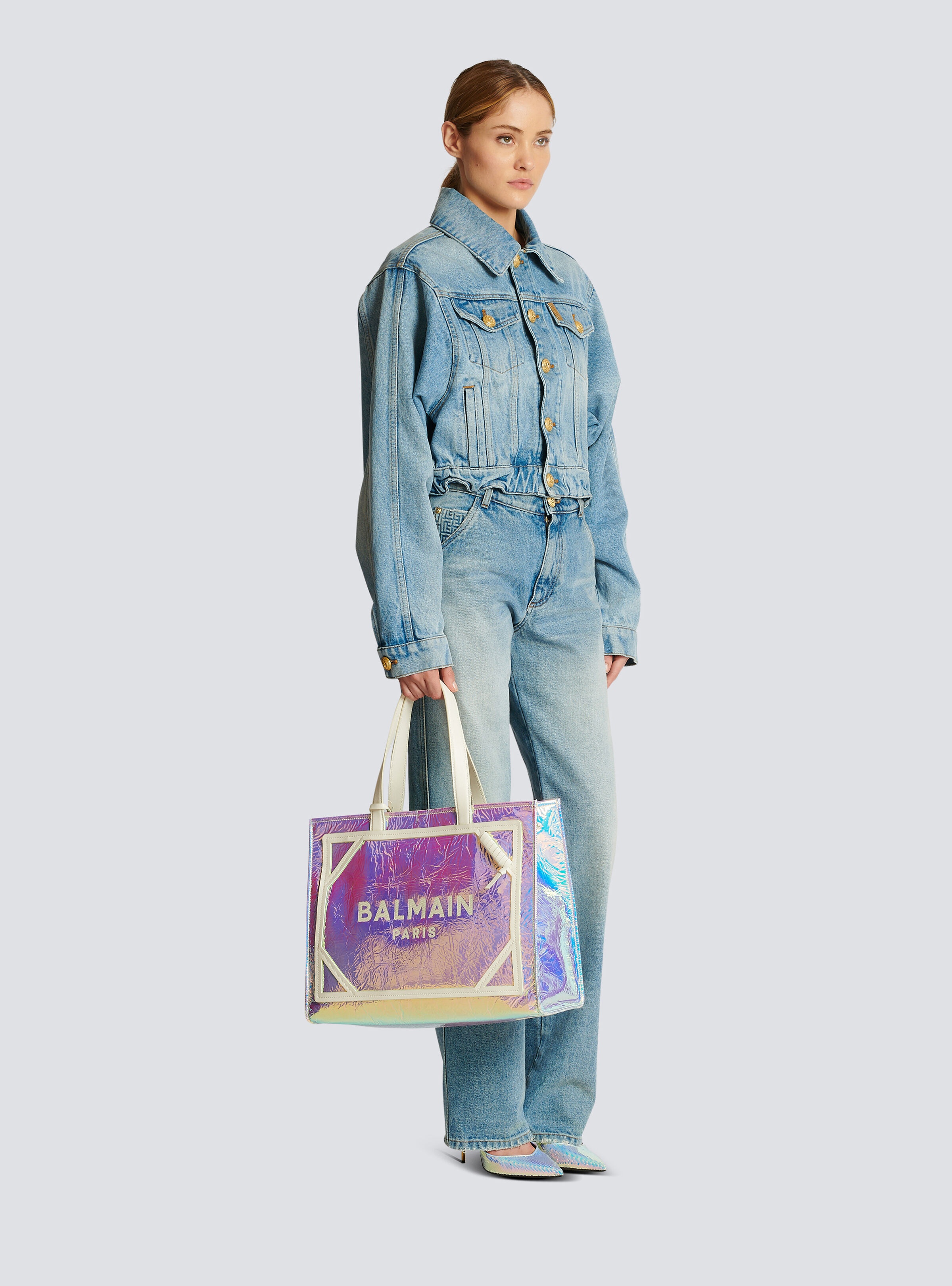 B-Army iridescent leather shopping bag - 2