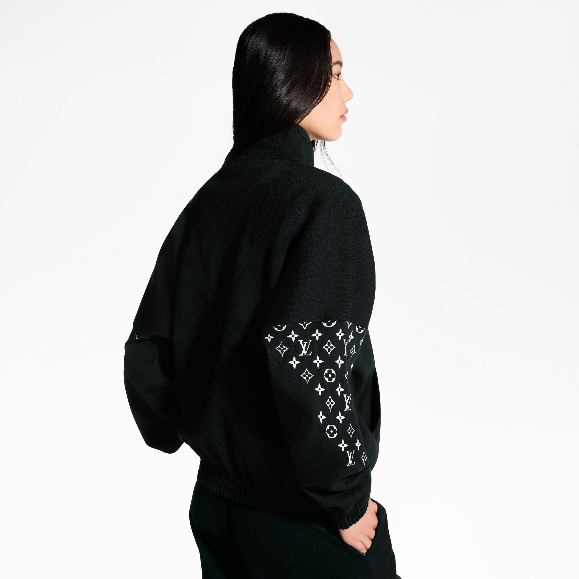 Monogram Accent Knit Jacket - 5