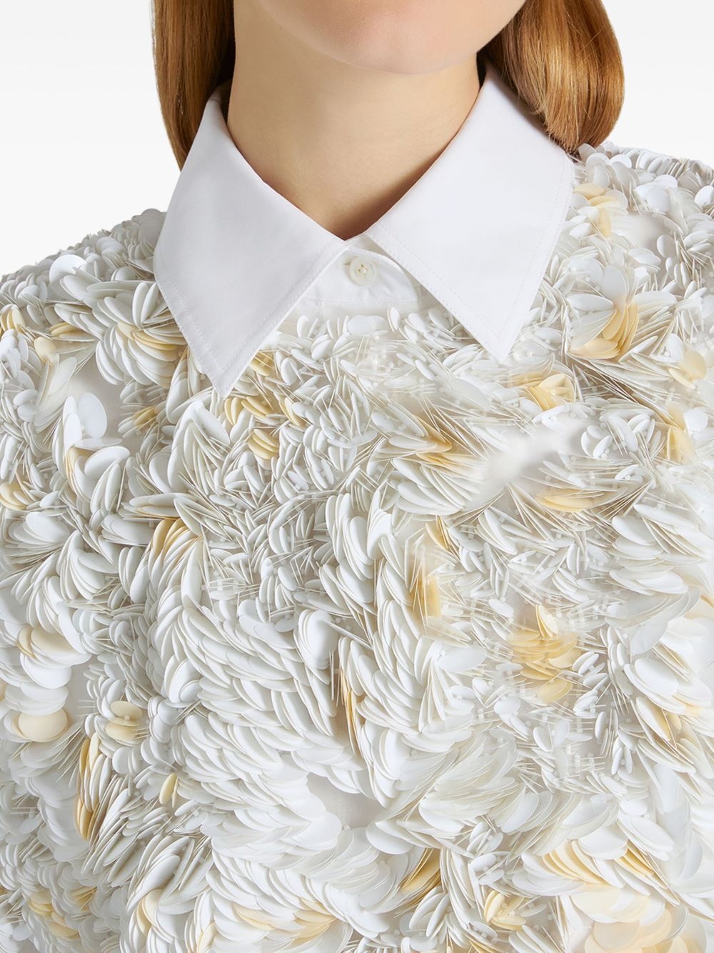 flower-appliqué top - 4