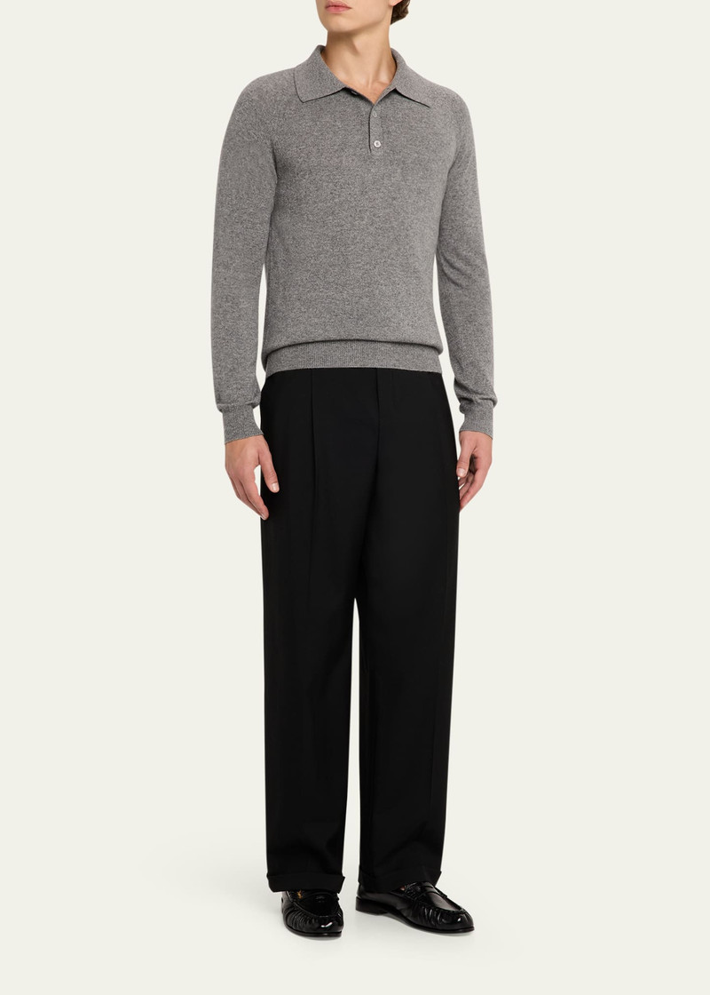 SAINT LAURENT Men's Cashmere Knit Polo Sweater outlook