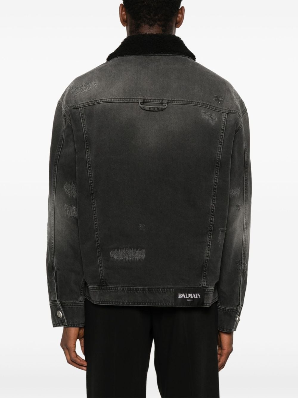 shearling-lining denim jacket - 4