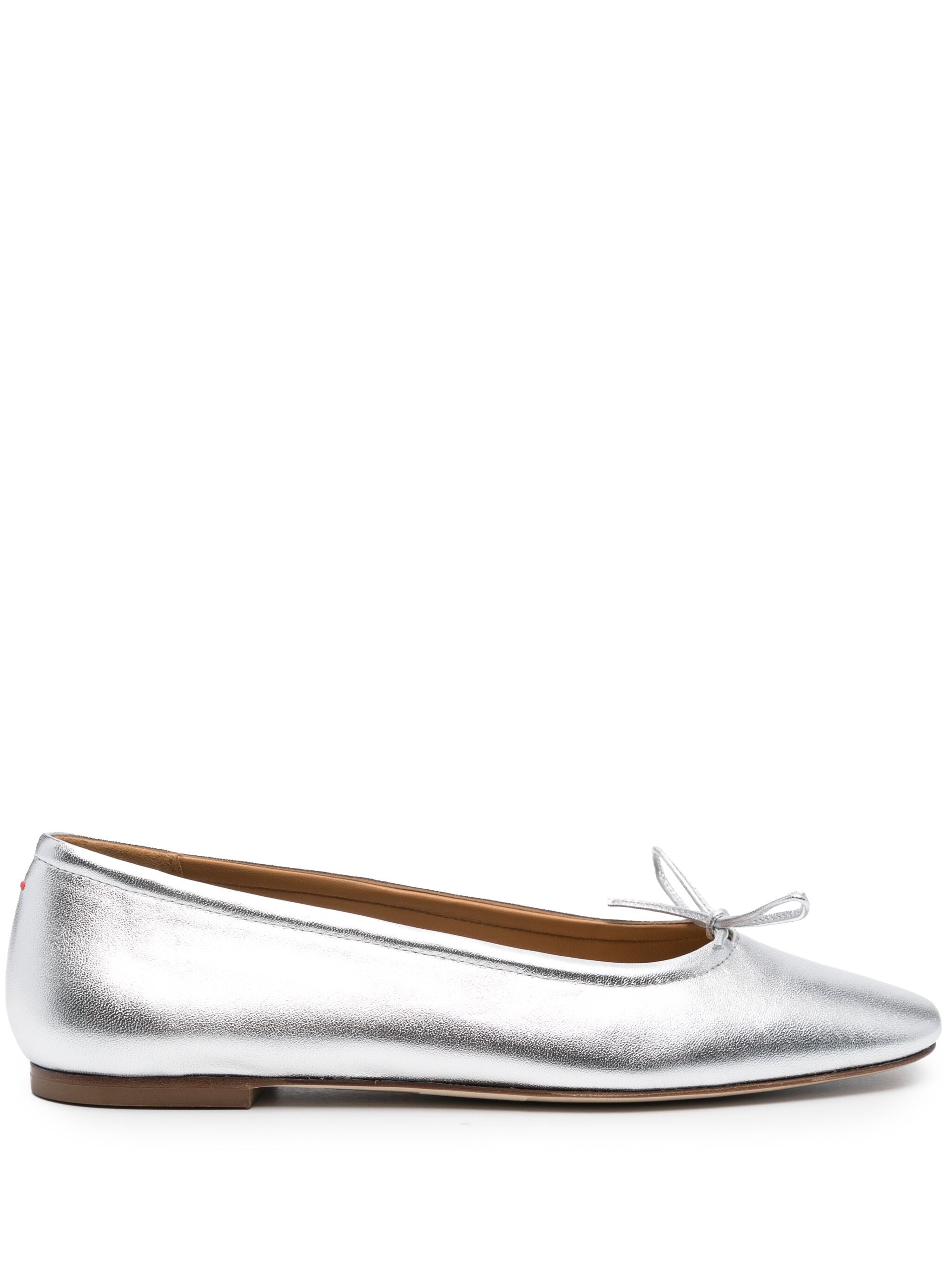 Metallic Leather Ballerina Shoes - 1