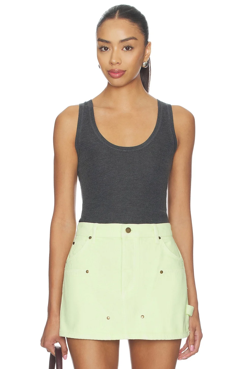 Scoop Neck Rib Tank - 1