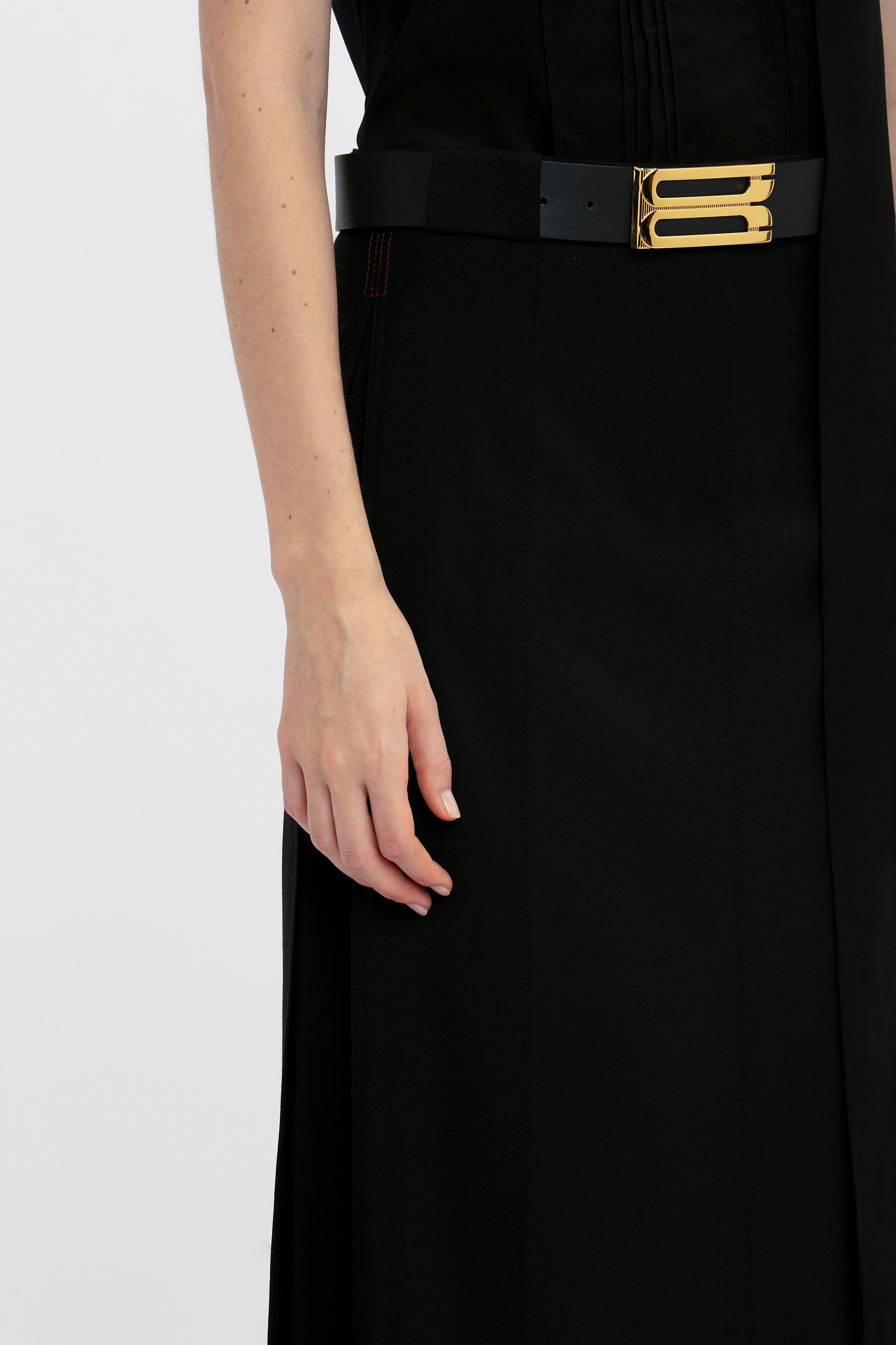 Tailored Floor-Length Skirt In Black - 5