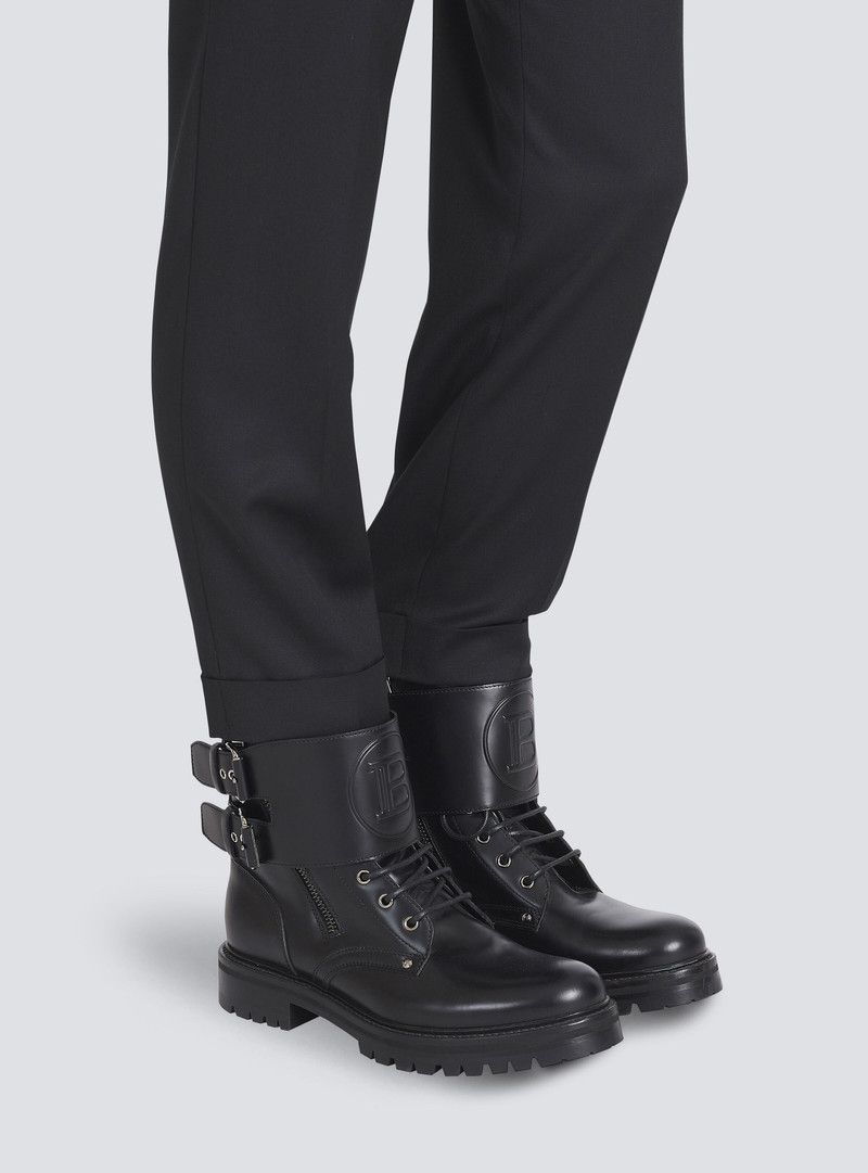 Balmain Smooth leather Phil Ranger ankle boots outlook