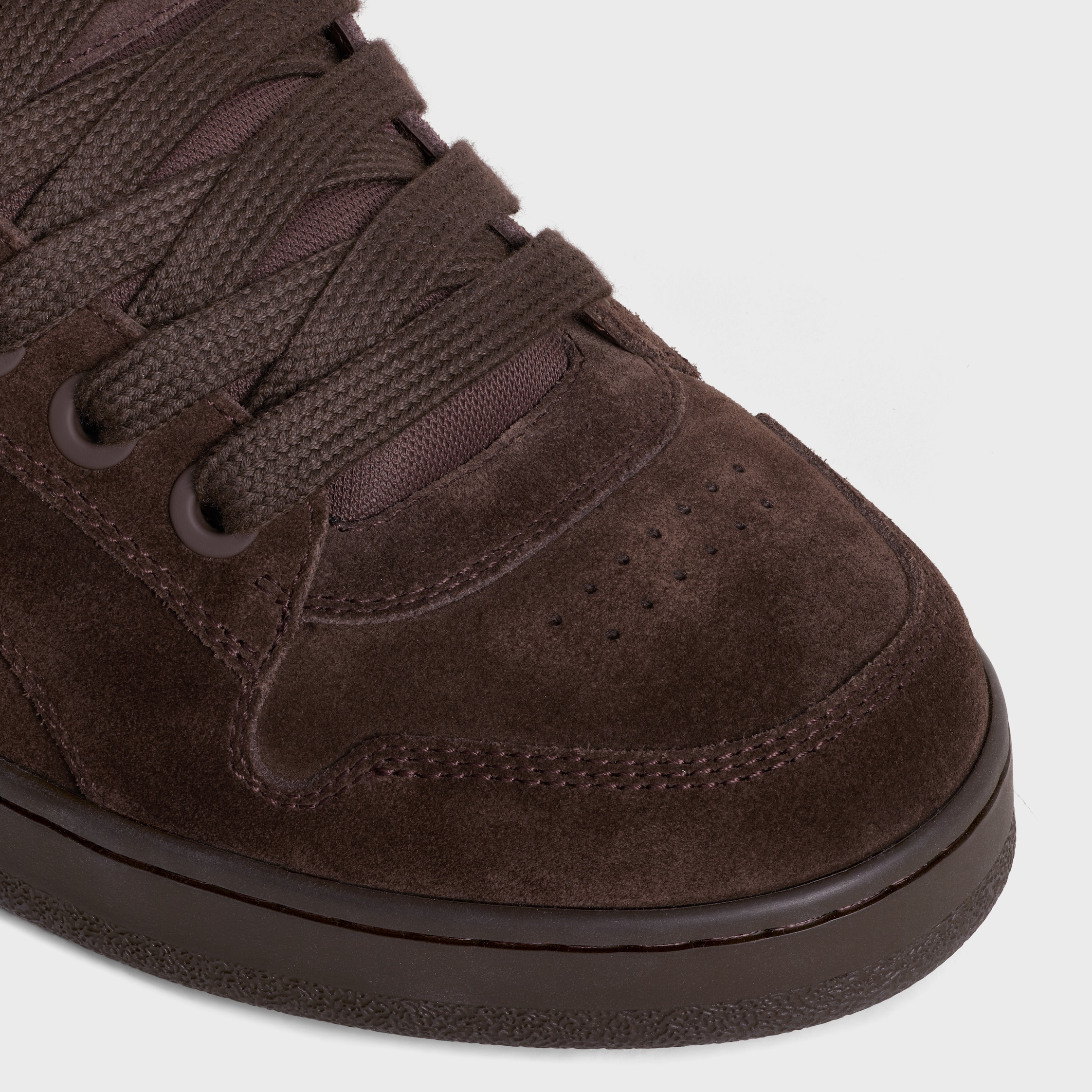 CELINE HUNTINGTON LOW LACE-UP SNEAKER IN SUEDE CALFSKIN AND MESH - 4