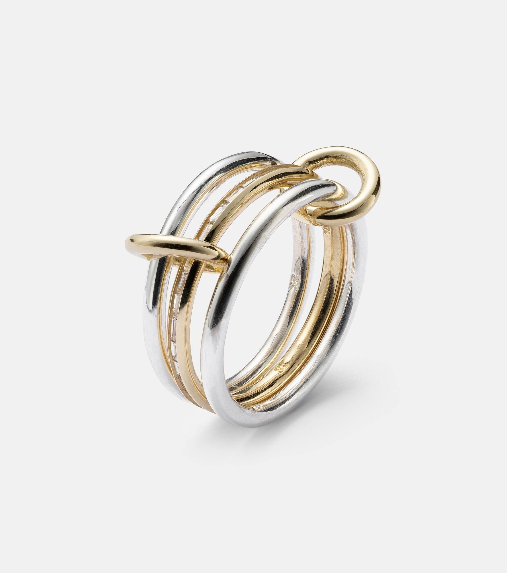 Sonja 18kt gold and sterling silver ring with diamonds - 6