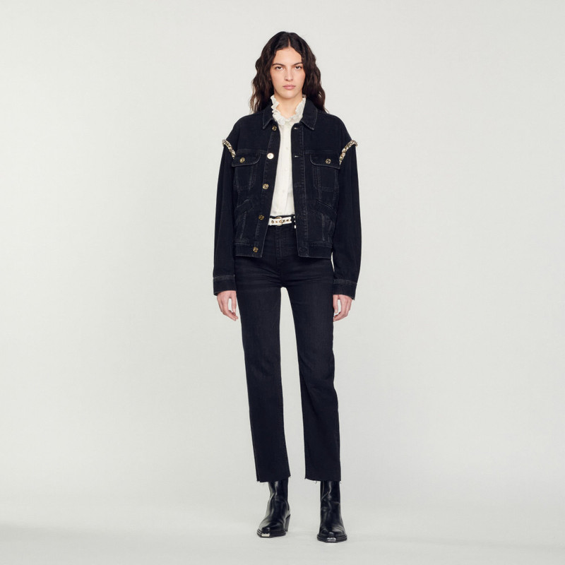 Sandro STRAIGHT-CUT JEANS WITH RAW EDGES outlook
