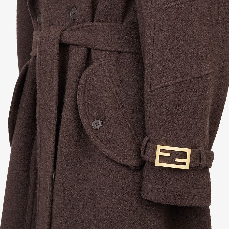 Brown cashmere trench coat - 3