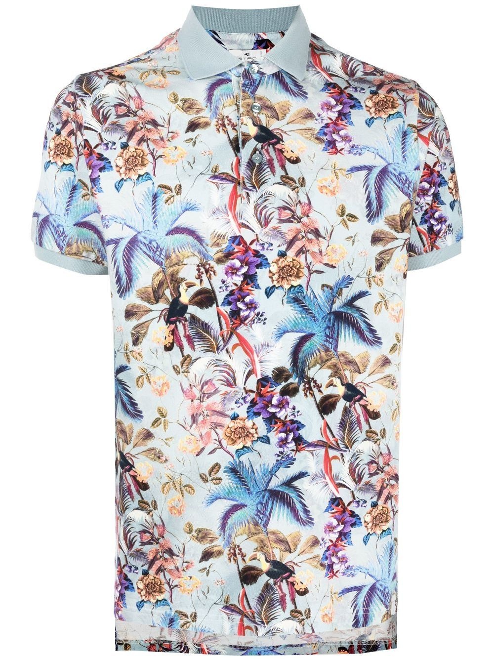 toucan foliage-print polo shirt - 1