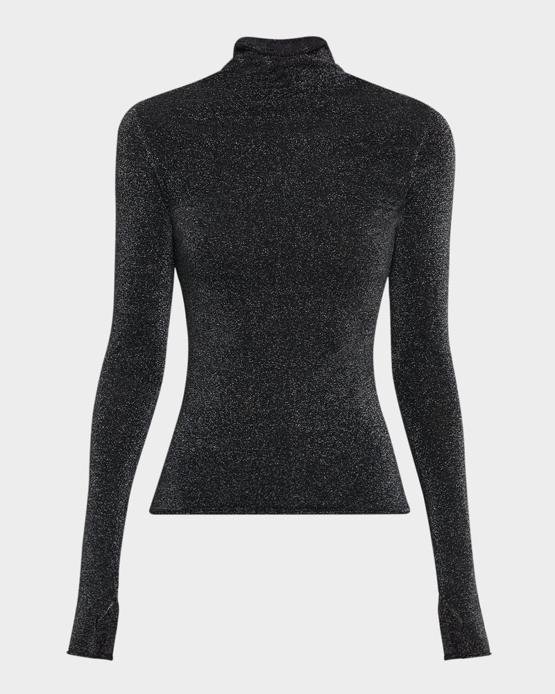 Chiano Long-Sleeve Sparkly Knit Top 1