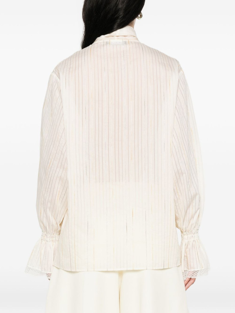 lace-trim ruffled-sleeve shirt 4