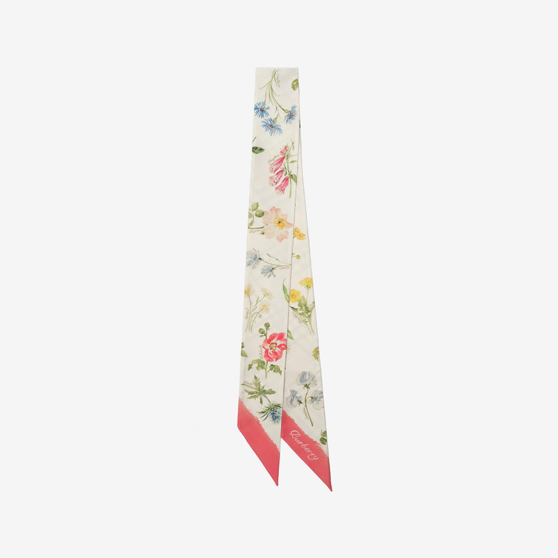 Skinny Blooms of Britain Silk Scarf 1