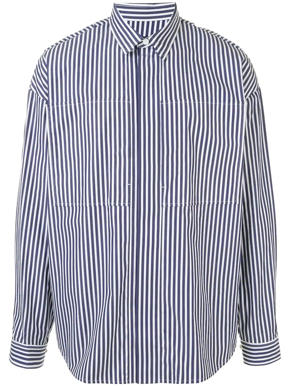 striped long-sleeved shirt - 1