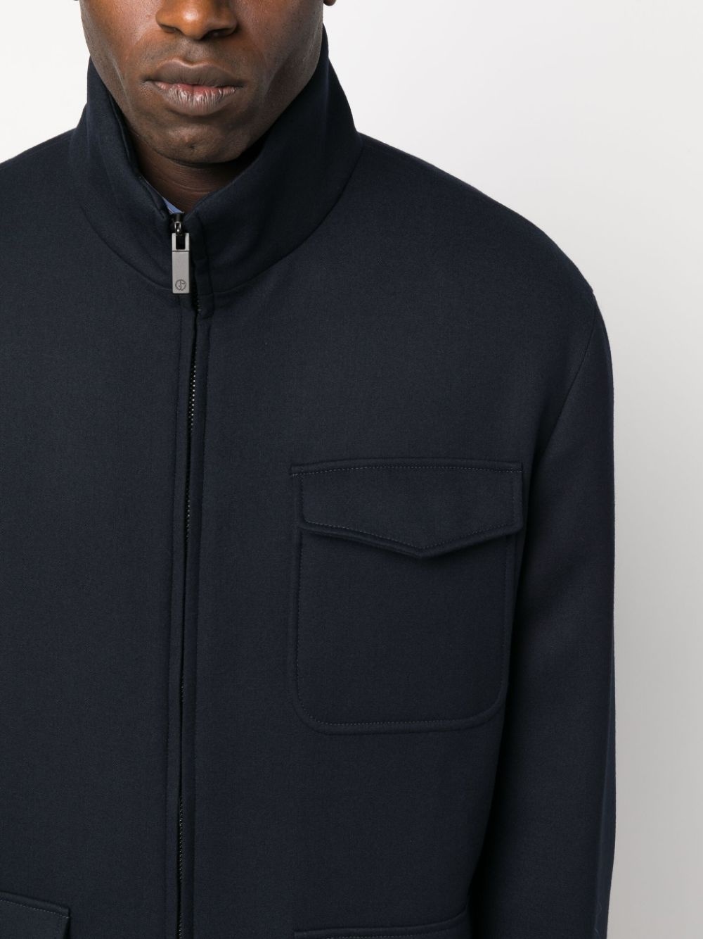 zip-up virgin wool coat - 5